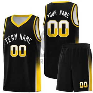Conjunto de camiseta de baloncesto personalizada, nombre del equipo, número, estampado sublimado, cuello en V, sin mangas, 100% poliéster, malla, unisex, para adultos - Product Image 4