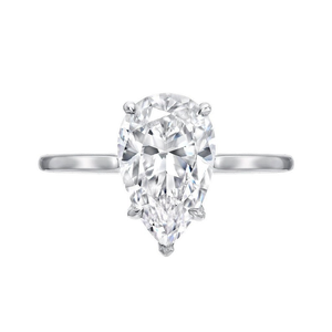 Bague de mariage solitaire opulente en diamant blanc taille poire, en argent sterling classique, idéale pour un usage quotidien - Product Image 2