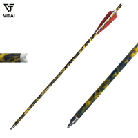 Flèches de carabine à poulies de 20 pouces en carbone mixte avec fût à motif camouflage et pointe en acier en forme de gourde pour le tir