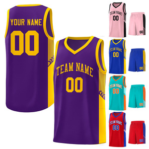 Ensemble de maillots de basket-ball personnalisables MANWA, bleu marine et jaune, unisexe, pour enfants, respirant, en polyester, impression par transfert par sublimation, uniformes - Product Image 5