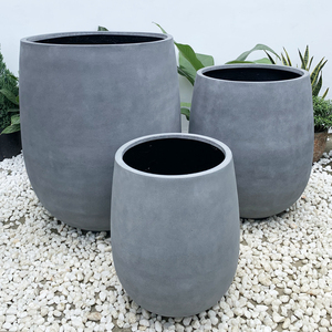 Ensemble de jardinières minimalistes classiques américaines en polystone marron pour plantes vertes d'extérieur - Product Image 4
