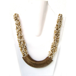 Collar de cadena de cuentas de vidrio indio hechas a mano Royal Gem Loom, joyería de moda artesanal para bodas y fiestas, precio mayorista premium - Product Image 4