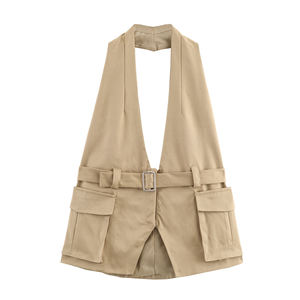 Summer Tube <b>Tops</b> for Women Crop Ribbed Tank <b>Top</b> Sexy Y2K Fashion Knitted Sleeveless Bra Callarless <b>Top</b> - Product Image 1