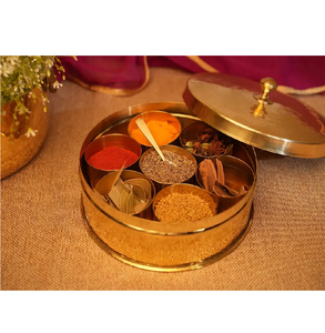 Customized Brass Spice <b>Box</b> Premium Eco-Friendly Brass Masala <b>Box</b> Luxury Indian Spice <b>Box</b> Best Price - Product Image 1