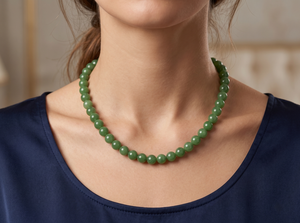 Magnifique Collier de Perles en Jade Vert Naturel Géométrique Classique, Cabochon Rond, Pierre Précieuse Libre, Prix de Gros - Product Image 6