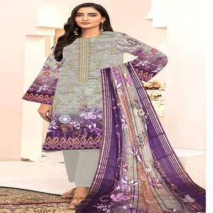 ชุด kurta สำหรับผู้หญิง-ขายทั้งหมดชุด3ชิ้นปากีสถานและอินเดียชุดสูทสนามหญ้าปากีสถานโดย AF แฟชั่น salwar kameez dupata ชุดอินเดีย - Product Image 2