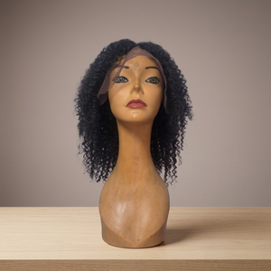 Full Lace Wig <b>Medium</b> Length Natural Black Peruvian Virgin Hair Swiss Lace Base With Baby Hair Transparent Lace Average Size - Product Image 4