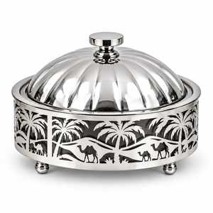 Casserole islamique à motif chameau du désert pour le stockage des aliments, pot de service Ramadan avec couvercle en dôme, chauffe-plat - Product Image 1
