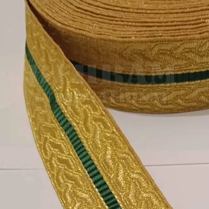 Bordure en dentelle tressée double face dorée de haute qualité, galon de dentelle métallique jacquard pour uniformes et garnitures - Product Image 5