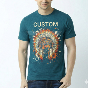Camiseta de Hombre de Algodón 100% Puro, Diseño Personalizado, Impresión Personalizada, Corte Holgado Informal de Verano, Calidad de Lujo, para Uso Diario - Product Image 1