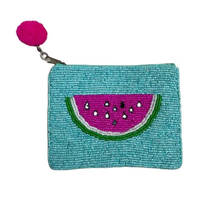 Handmade Classic Beaded Silor Moon Coin <b>Purse</b> Customizable Colors Sizes Letterpress Printed <b>Cute</b> Fruit Design Travel-Friendly - Product Image 2