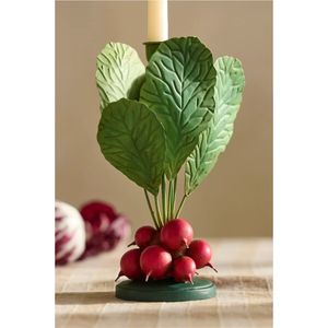 Radish Metal Candle Holder Vintage <b>Vegetable</b> Candlestick <b>Stand</b> Unique Handcrafted Iron Taper Candle Stick Base Home Decor Accent - Product Image 1