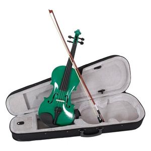 Nuovo custodia per violino acustico 4/4 verde con archetto e resina per la tua prossima performance - Product Image 3