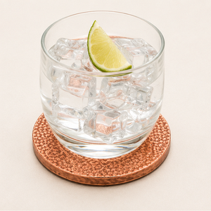 Premium Artisan Hand-Hammered Solid Copper Beverage <b>Coasters</b> Elegant <b>Heat</b>-Resistant Tabletop Protectors For Coffee & Tea Decor - Product Image 4