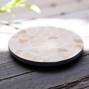 Handcrafted Modern Square Mother-of-Pearl Mosaic MOP Inlay <b>Coaster</b> Set with Holder From REHMAN CRAFT - Product Image 3