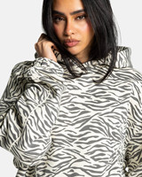 Ensemble de survêtement 2 pièces pour femme, design personnalisé, coupe oversize, imprimé zèbre blanc, avec passepoil, respirant, style streetwear