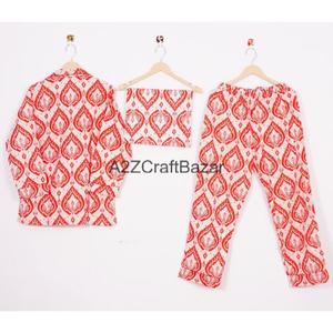 Conjunto de Pijama para Mujer 100% Algodón con Estampado Floral, Mangas Largas y Cintura Elástica, Ropa de Dormir Transpirable para Todas las Temporadas - Product Image 4