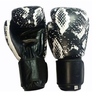 Guantes de boxeo con diseño de piel de serpiente Guantes de boxeo de cuero real o cuero PU con estampado de pitón - Product Image 1