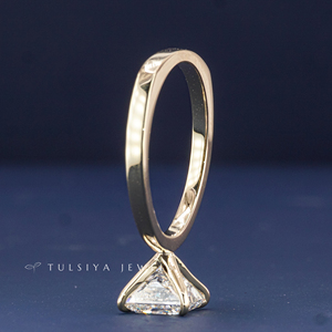 Bague en or massif 14 carats avec diamant synthétique pour femme, bijoux en diamant créé en laboratoire, bague de fiançailles élégante, cadeau, style classique - Product Image 6