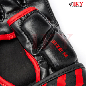 Gants de MMA de protection des mains, qualité supérieure, modèle le plus récent, noir et rouge, avec protection des poignets, pour grappling, sparring et boxe - Product Image 6
