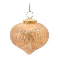 Ornement en verre artisanal avec finition marbrée vintage pour décorations de Noël