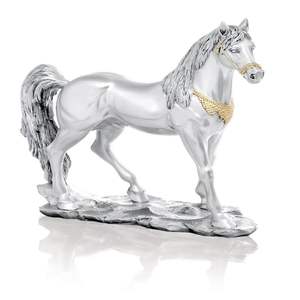 Escultura de caballo de aluminio fundido de diseño, majestuosa figura de gallo metálico, decoración para interiores de lujo. - Product Image 2
