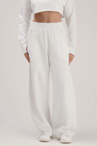 Customized <b>Women</b> Straight Wide Leg Sweatpants 100% Cotton Fleece Track Pants <b>Trousers</b> <b>women's</b> Sweatpants <b>women's</b> joggers pants - Product Image 2