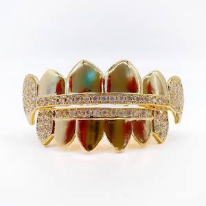 IGI GIA Certified Lab Grown Diamond GRILLZ Unisex 14K Solid Gold Plated Mossanite Diamonds Platinum & Gold Color Options para hombres - Product Image 4