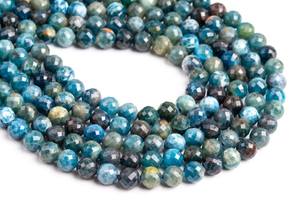Perles d'apatite bleue de 6 mm, qualité supérieure, pierres précieuses naturelles, facettées, rondes, en vrac, options de lots en gros - Product Image 2