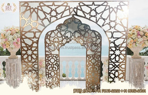 Aspecto deslumbrante corte láser telón de fondo de boda recepción de boda americana Panel de Escenario nocturno marcos de decoración dorados de alta calidad Londres - Product Image 3