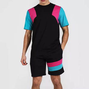 T-shirt homme slim fit 100% coton, design unique, col rond uni, streetwear, ensemble t-shirt et short deux pièces pour homme - Product Image 3