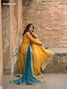 Designer Soft Net with Thread-<b>Sequin</b> with Lace work Gown-Full <b>Flared</b> Lehenga-Soft Net Dupatta Set Supplier from India - Product Image 2
