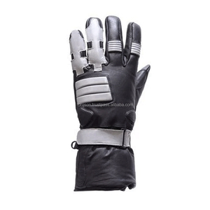 Black White Full-Finger Leather <b>Gloves</b> for Men Winter Season Custom for Motorbike Riding Touring Motorcycle Auto Racing Wear - Product Image 2