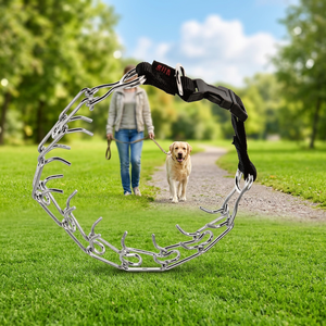 Collier de dressage pour chien en sangle métallique robuste, réglable, à dégagement rapide, écologique, avec boucle en plastique - Product Image 3