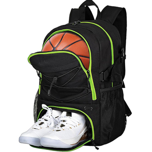 Sac à dos de sport unisexe avec poche pour ballon de basket, porte-bouteille, bretelles en polyester, fermeture éclair, pour activités de plein air - Product Image 2