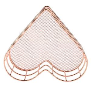 Multifunctional Iron Heart Shape Storage <b>Basket</b> Decorative Wire Organizer for Home Office - Product Image 6