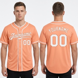 Custom Men's Orange Baseball Jersey <b>Short</b> Sleeve <b>Mesh</b> Breathable Button Front Team Name Print Regular Fit All Seasons Apparel - Product Image 5