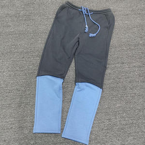 Pantalon de survêtement personnalisé pour homme, style patchwork, avec cordon de serrage, coupe ample, en molleton, color block, 100% coton - Product Image 1
