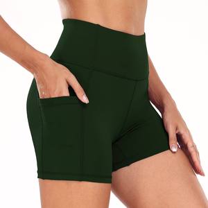 Shorts de sport pour femmes à taille haute élastique, extensibles dans quatre directions, en Spandex/Nylon, pour le fitness, la gym, le yoga et la course à pied - Product Image 6