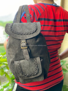 Sac à dos en cuir suédé véritable pour femme, sac à dos fait main, dernier Style - Product Image 3