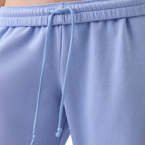 Women Light Blue Fleece Sweatpants Drawstring <b>Elastic</b> <b>Waist</b> Straight Leg Relaxed Fit Casual Soft Winter Lounge <b>Trousers</b> - Product Image 6