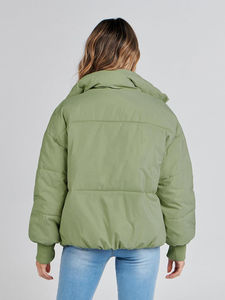 Veste d'hiver matelassée pour femmes, coupe slim, en coton rembourré, chaude, avec décoration à motifs, veste en tricot - Product Image 4