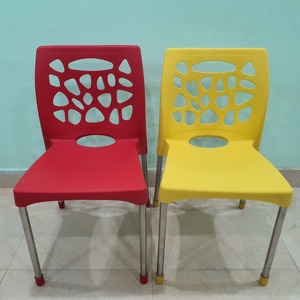 เก้าอี้พลาสติกหลายสีขาสแตนเลสและความทนทานที่ยอดเยี่ยมใหม่ - Product Image 1