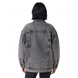 Women Washed Denim <b>Zip</b> <b>up</b> <b>Jacket</b> Baggy Vintage American Denim <b>Jacket</b> Women's American-style Vintage Denim <b>Jacket</b> Striped - Product Image 2