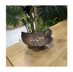 Jabonera Rústica de Cáscara de Coco con Drenaje de Agua, Bandeja para Baño, Decoración para Hotel, Resort y Spa - Product Image 1