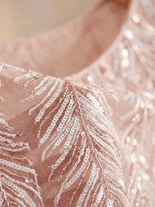 Bespoke Hand-Beaded Gold Sequin Capelet Mesh Tassel Evening Shawl for High-Fashion Retailers & Bridal Salons - Product Image 3