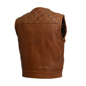 OEM Hand Made <b>Men's</b> Classic <b>Vest</b> High Quality <b>Leather</b> Plus-Size Sleeveless Motorcycle Outer Wear <b>Vest</b> For Sale - Product Image 2