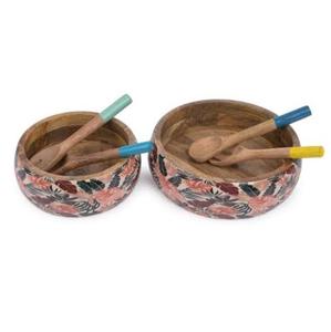 Bol en bois pour service de fruits, salades, pâtes ou nouilles, finition émaillée, idéal pour la restauration domestique - Product Image 4