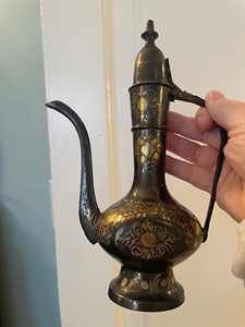 Carafe à café Dallah vintage en laiton, pichet islamique Ibrik, serveur de café arabe et turc traditionnel, style antique, décoration métallique, personnalisable - Product Image 5