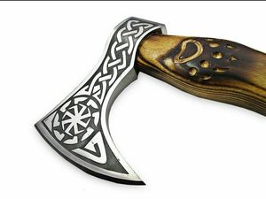 Custom Engraved Industrial Grade Outdoor Camping <b>Axe</b> Handcrafted Hardwood <b>Handle</b> Decorative Steel Leather-Covered OEM ODM - Product Image 3